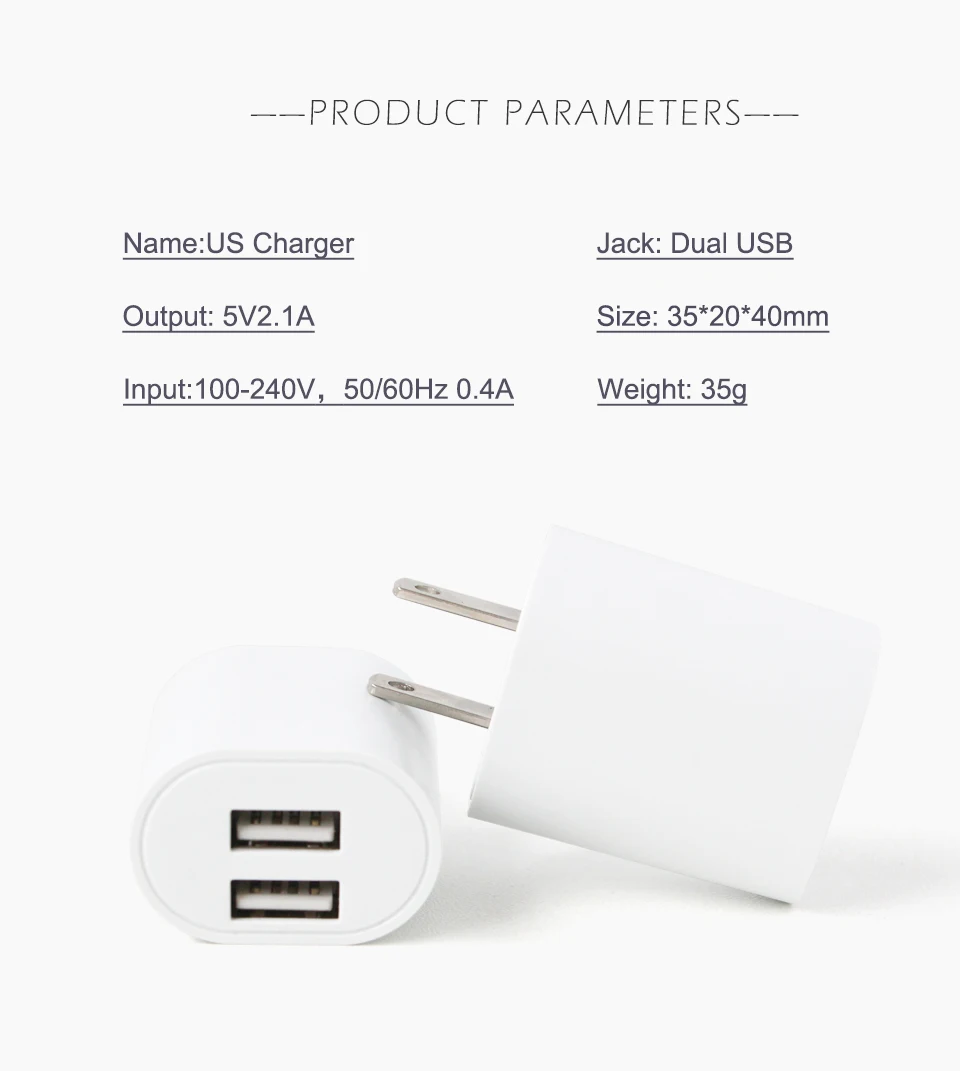 1PC US Mobile Phone Charger Adapter Dual USB Charger For Smart mobile phone Charging 5V2.1A ACDC Adaptor Travel in Japan (9)