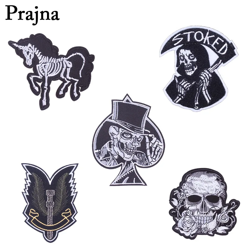 Аппликация для одежды Prajna Grim Reaper вышитая нашивка металлическая байкера|Заплатки|