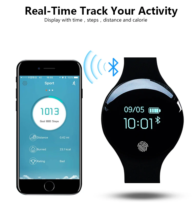 Touch Screen Smartwatch Motion detection Smart Watch Sport Fitness Men Women Wearable Devices For IOS Android