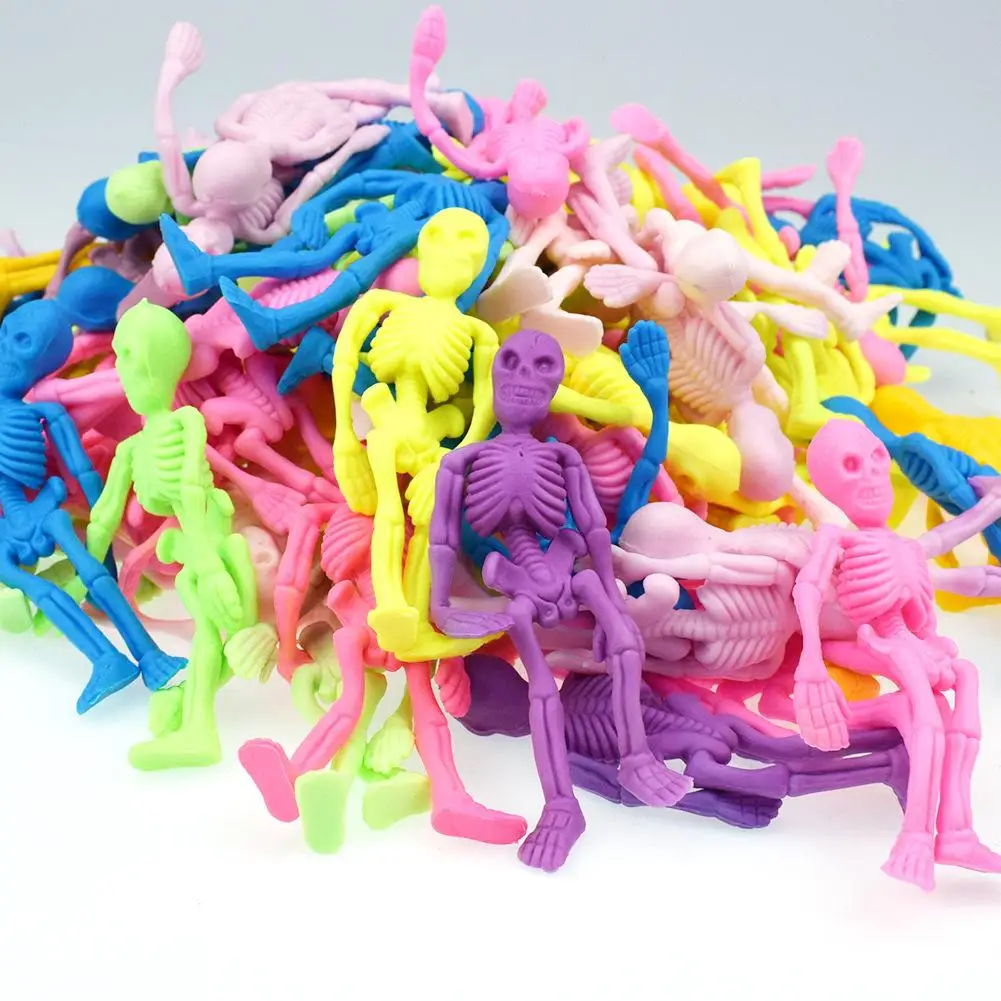 

HobbyLane 10pcs Kids Mini Fake Human Skeleton Shape Modeling Toys Set Halloween Party Props Gag Toys