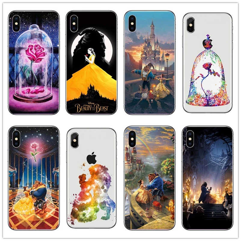 Мягкий прозрачный Футляр для телефона Carto beauty Beast Rose Princess Fundas iPhone X XS XR Max 8 Plus 7 6 S SE |