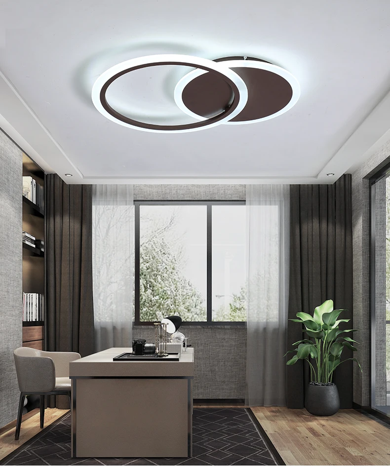Lâmpada do Teto Luz de Teto para Sala Plafondlamp Moderno Estar Quarto Cozinha Branco & Café Acrílico Lustre Luminárias Led 14 Cheap Luzes de teto