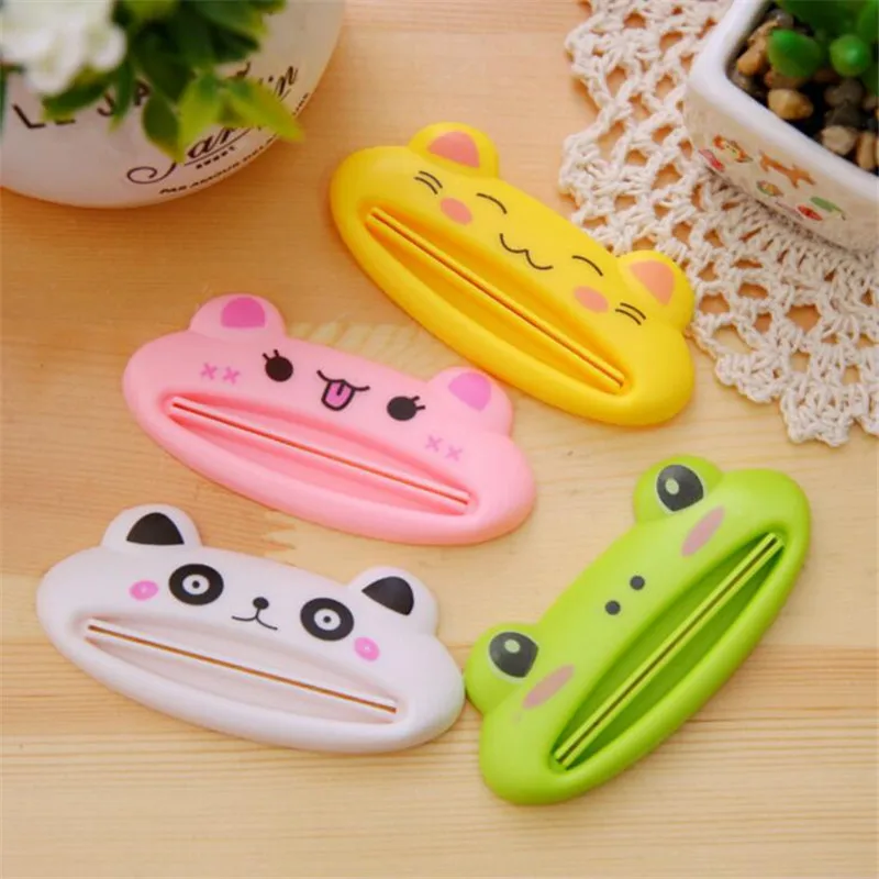 FEIGO 1Pc Cute Animal Multifunction SqueezerToothpaste Squeezer Home Tube Rolling Holder Squeezer Easy Toothpaste Dispenser F102