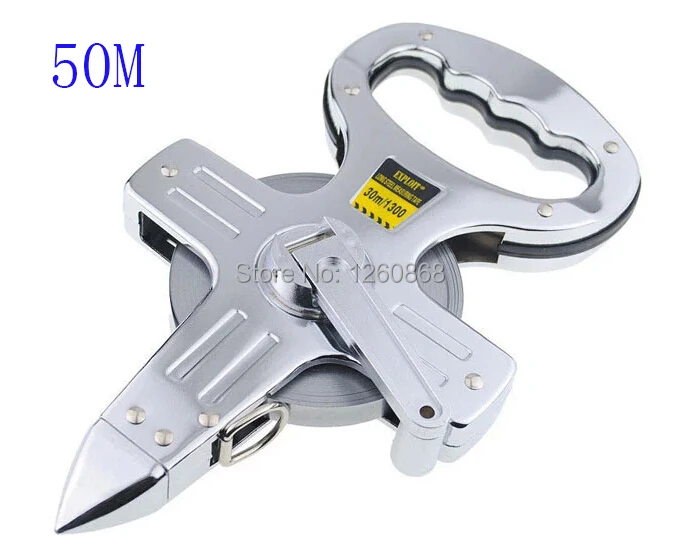 Free shipping 50M Derrick Steel Tape Measure Aluminum alloy Frame Strong Durable corrosion resistant Outward Appearance