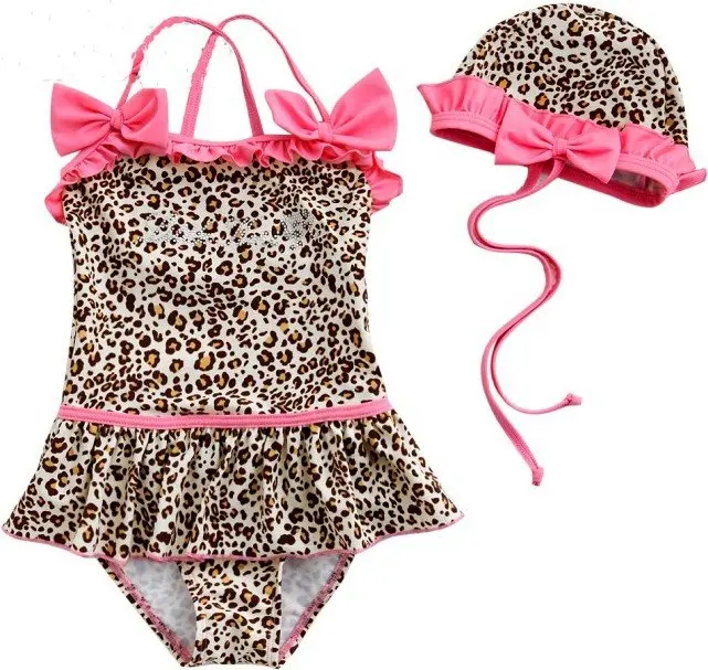 baby girl Leopard print bikini swimwear 37T child beach suit Kid