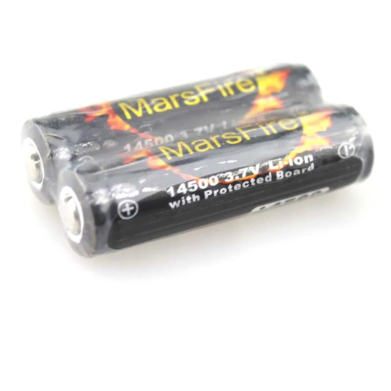 MarsFire 14500 930mAh 3.7V Li-ion Rechargeable Battery with PCB Power Source for LED Flashlight (1 pair) | Лампы и освещение