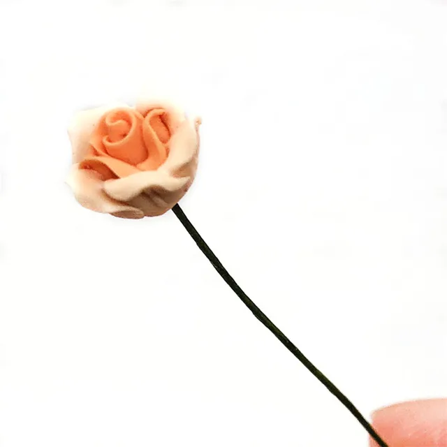 10Pcs 1/12 Dollhouse Miniature Accessories Mini Yellow Chinese Rose Simulation Flower Model Toy for Doll House Decoration 4
