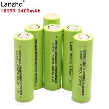 

6PCS New Original INR18650 3400mAh Li-lon Battery 18650 3.7V Power Rechargeable batteries 30A discharge For Tools Flashlight