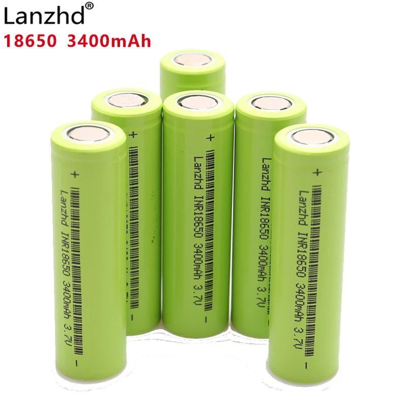  6PCS New Original INR18650 3400mAh Li-lon Battery 18650 3.7V Power Rechargeable batteries 30A disch