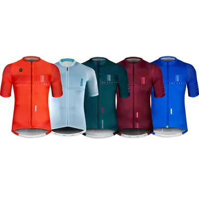 

pimmer 2019 summer climber Lightweight cycling jersey short sleeve cycling gear open cell mesh fabric with italy power band purp