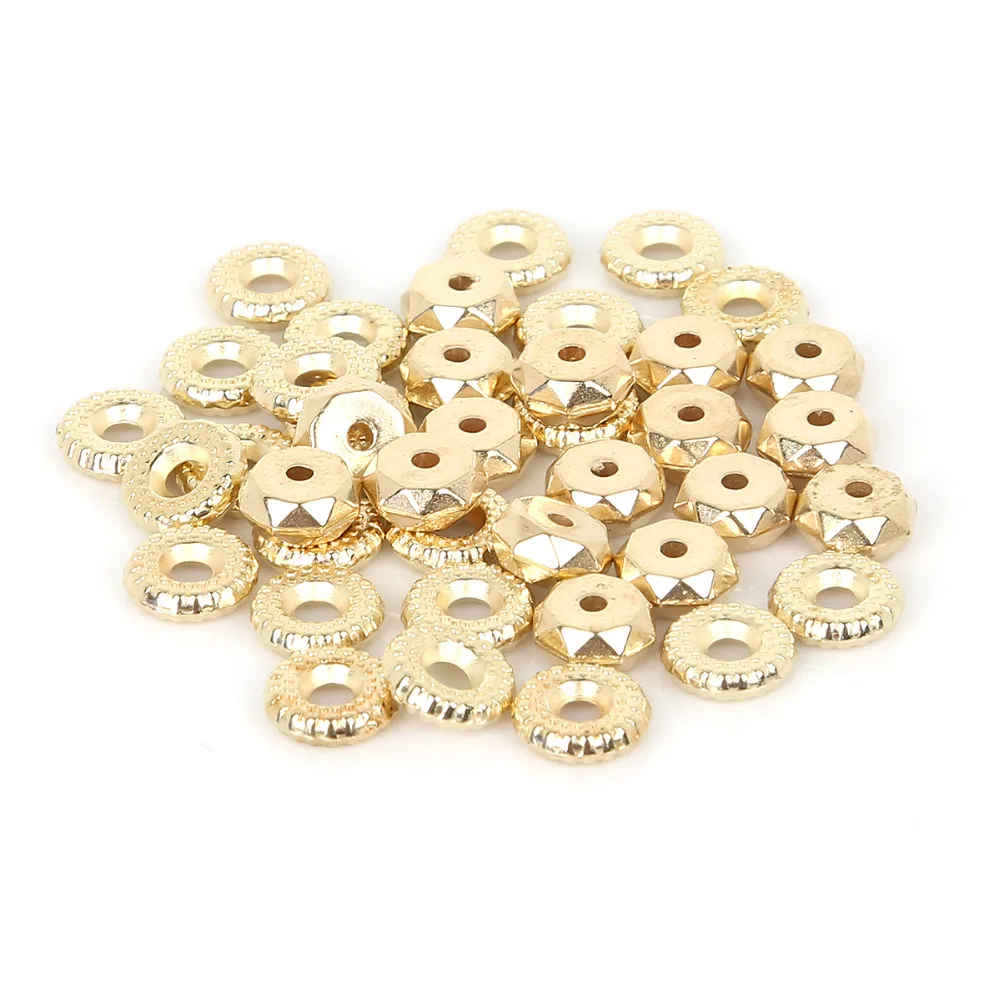 25 Round Petal Flower CCB Silver Metal Plated Beads Loose Jewelry Making Craft