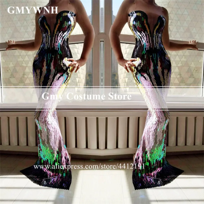 DC102 Mermaid sequin lange avondjurk prestaties rok slanke disco draagt outfits party show dress catwalk kleden club dj DC102 Mermaid sequin lange avondjurk prestaties rok slanke disco draagt outfits party show dress catwalk kleden club dj