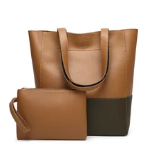 2017 New Bucket Women Handbags Shopping Tote Bags For Large Capacity PU Leather Panelled Composite Shoulder Bags Bolsa Feminina