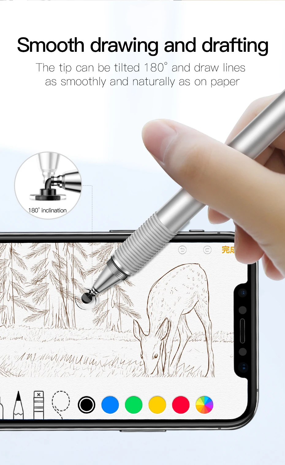 Емкостный стилус Baseus, ручка с сенсорным экраном для Apple Pencil 2, iPad Pro 9,7, 10,5, 12,9,, планшета, iPhone, смартфон, ручка