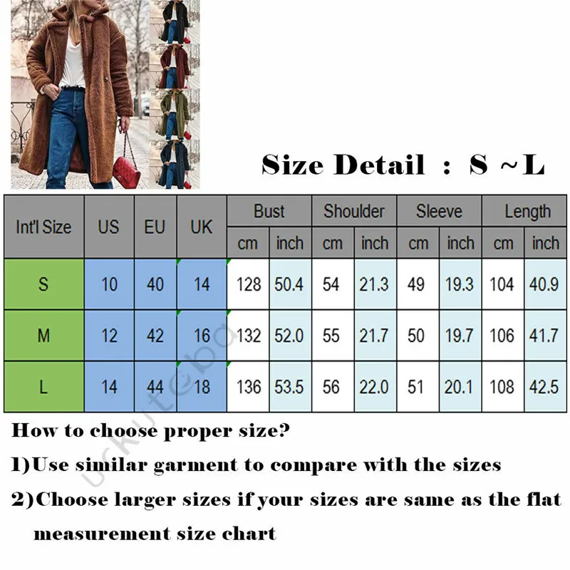 Ladies' Fleece Winter Coat New Sexy V-neck Soild Color Thick Wool Overcoat Female Fashionable Long Sleeves Warm Topcoat Hot Sale