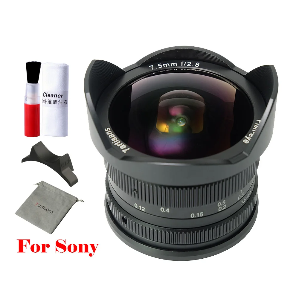 

7artisans 7.5mm f2.8 fisheye Prime lens 180 APS-C Manual Fixed Prime Lens For E Mount Sony Canon EOS-M Mount Fuji FX Mount M4/3