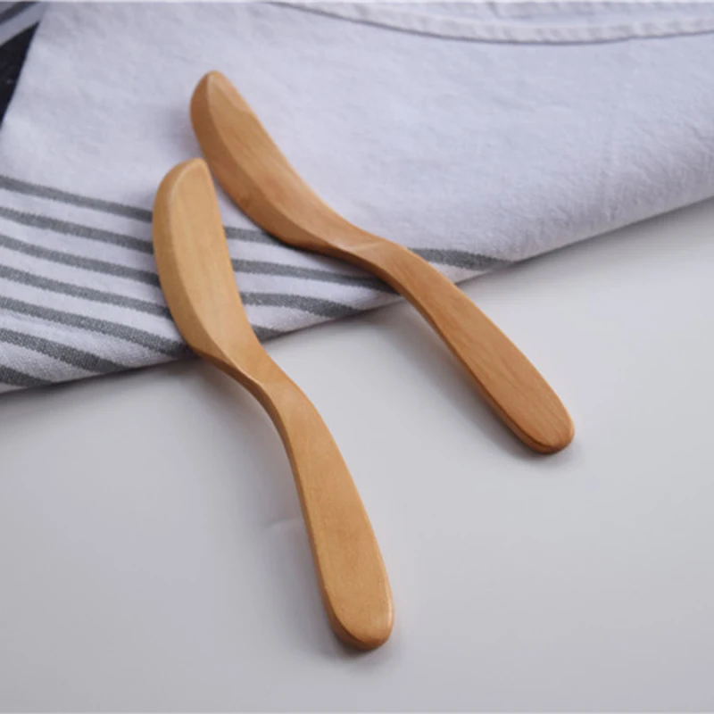 Wood Knife Butter Knife Sword Japanese Ladle Marmalade Creative Tableware Solid Cutlery Smooth Dinnerware Elegant Knives 3/6pcs