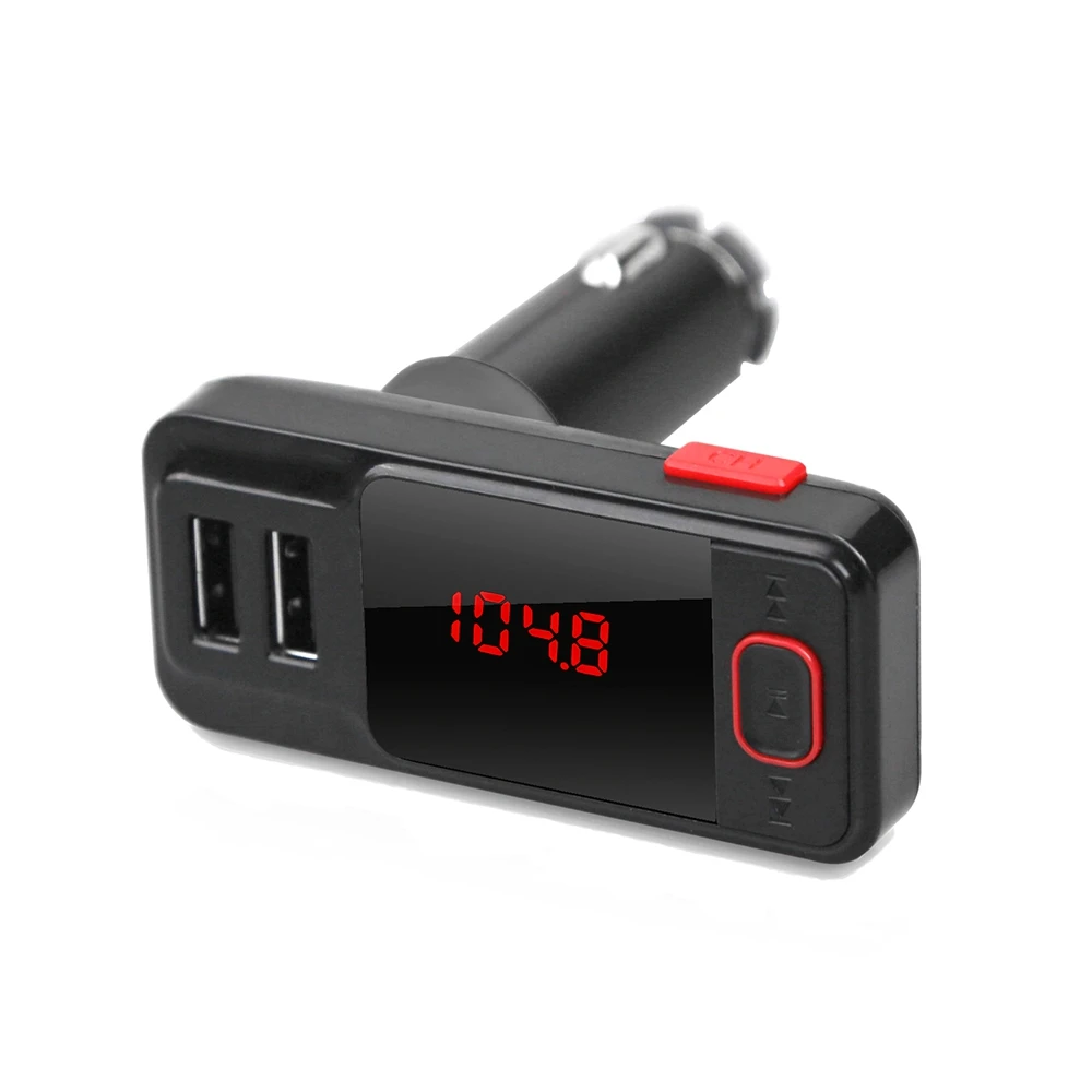 Bluetooth Car Charger FM Transmitter LED Display Dual USB Charging