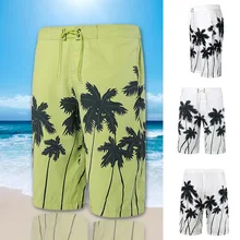 Летние повседневные мужские пляжные шорты быстросохнущие шорты с принтом деревьев мужские пляжные шорты 3XL Размер плюс мужской низ