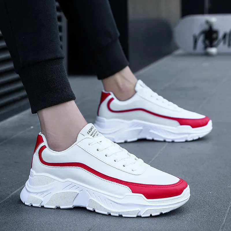 Homme Épais White Sneakers black Black Casual Red D'hiver Nouveaux Automne Ins white Sport De Hommes Feerijt Red Et Chaussures 2018 Étudiants qw7OxZO6