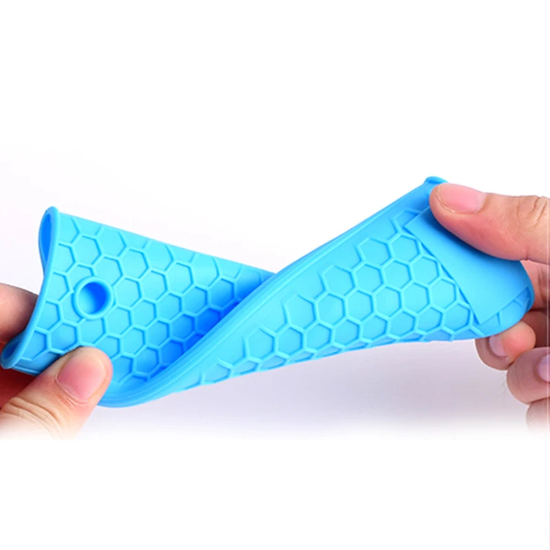 Aomily Silicone Heat Resistant Pot Handle Cover Gloves Clips Insulation Non Stick Anti-slip Bowel Holder Cooking Baking Mitts silicone oven mitts kitchen gloves silicone oven gloves silicone pan handle cover