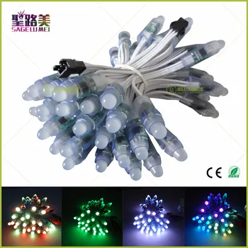 

500pcs Superbright DC5V/DC12V 12mm WS2811 IC RGB Led Module String white wire Digital Full Color LED Pixel Light Waterproof IP68