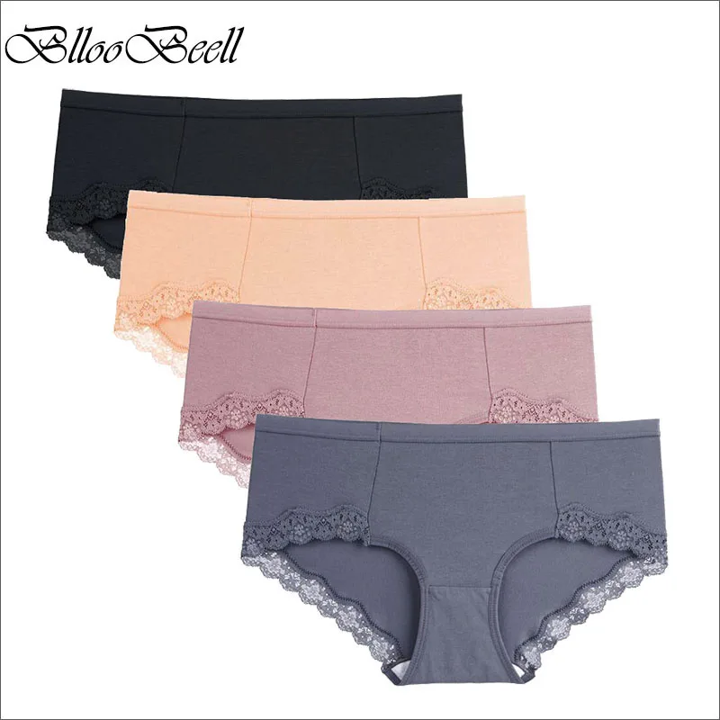 

BllooBeell New Women Cotton Underwear Sexy Lace Panties Women's Briefs Mid Low-Rise Girls Pants Ladies Lingerie Comfortable Cute