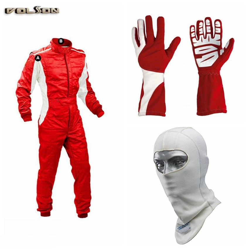 hot 3 item together for sell auto racing suit two layer fireproof with