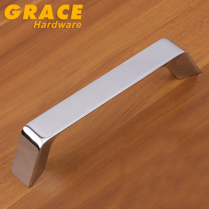 

Hardware Chrome Wardrobe Furniture Handle Cabinet Drawer Door Handle Knobs Modern(C.C:128mm,L:144mm)