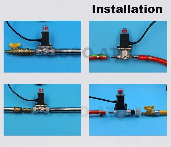 Ручной сброс 9 мм быстросъемный шланг для шланга из алюминиевого сплава Газа аварийный соленоидный выключатель клапаны домашняя утечка газа DC9V 12V