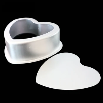 

6Inch baking cake pans Anodized Aluminum heart shape Cupcake Pan Cake Pudding Mold cake-pans Mould Removable Bottom DIY Tools