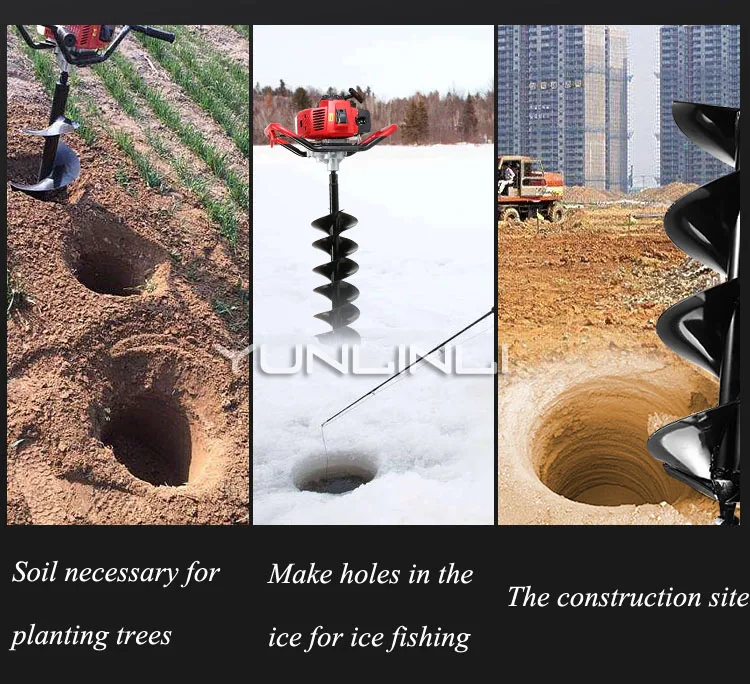 Бензиновый Земляной Бур с 15 см сверлильной головкой высокой мощности двухтактный одноцилиндровый