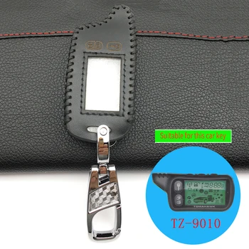 

2018 New Skin Genuine Leather Cover Case Set Protect Keychain For Tomahawk TZ9010 TZ9030 Two Way Car Alarm Remote Controller