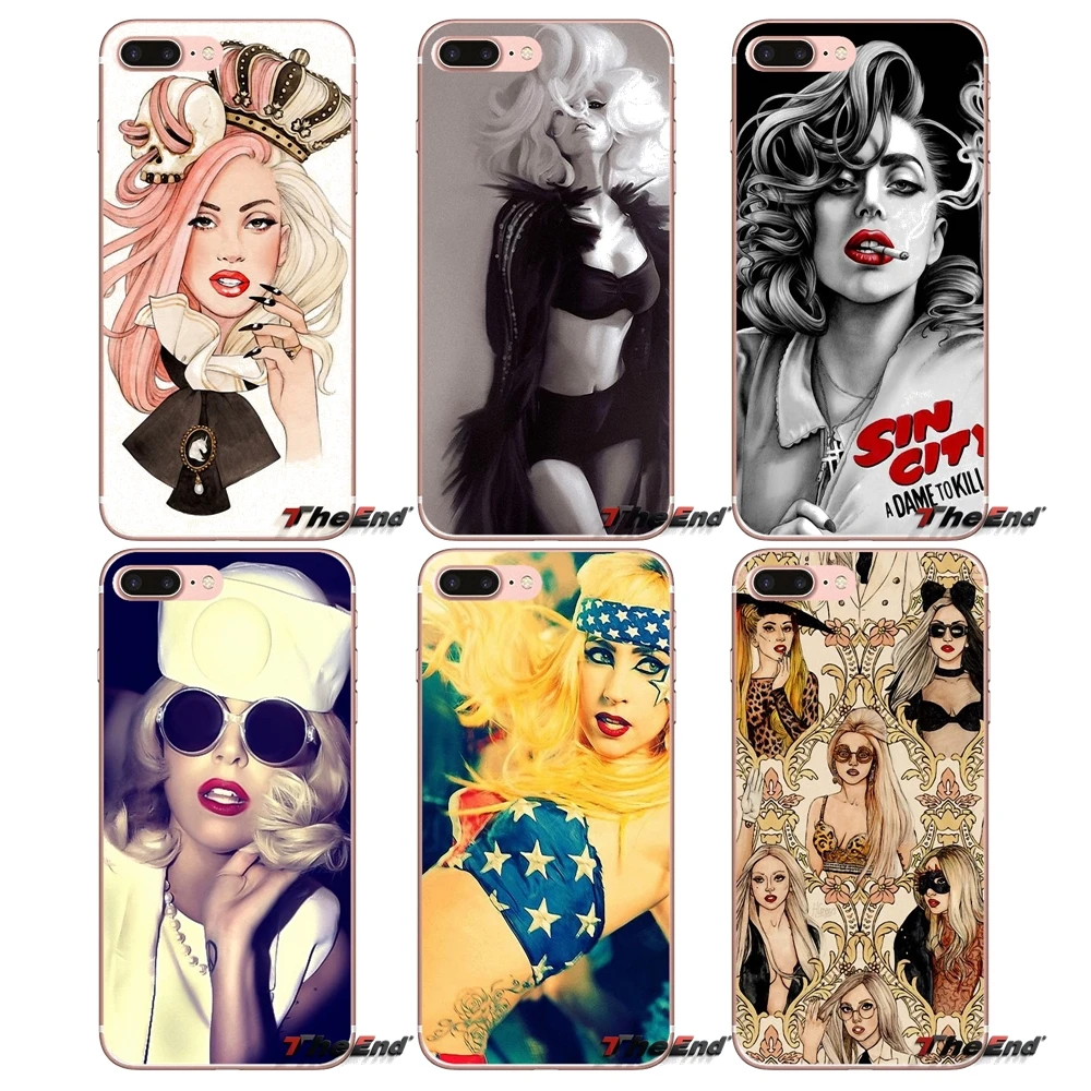 

For Samsung Galaxy S3 S4 S5 MINI S6 S7 edge S8 Plus Note 2 3 4 5 Grand Core Prime USA Looking Lady Gaga Theme Sexy Girl Case