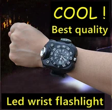 led rechargeable hand lamp military police Watches waterproof Wrist wearable flashlight for Outdoor Running Climbing