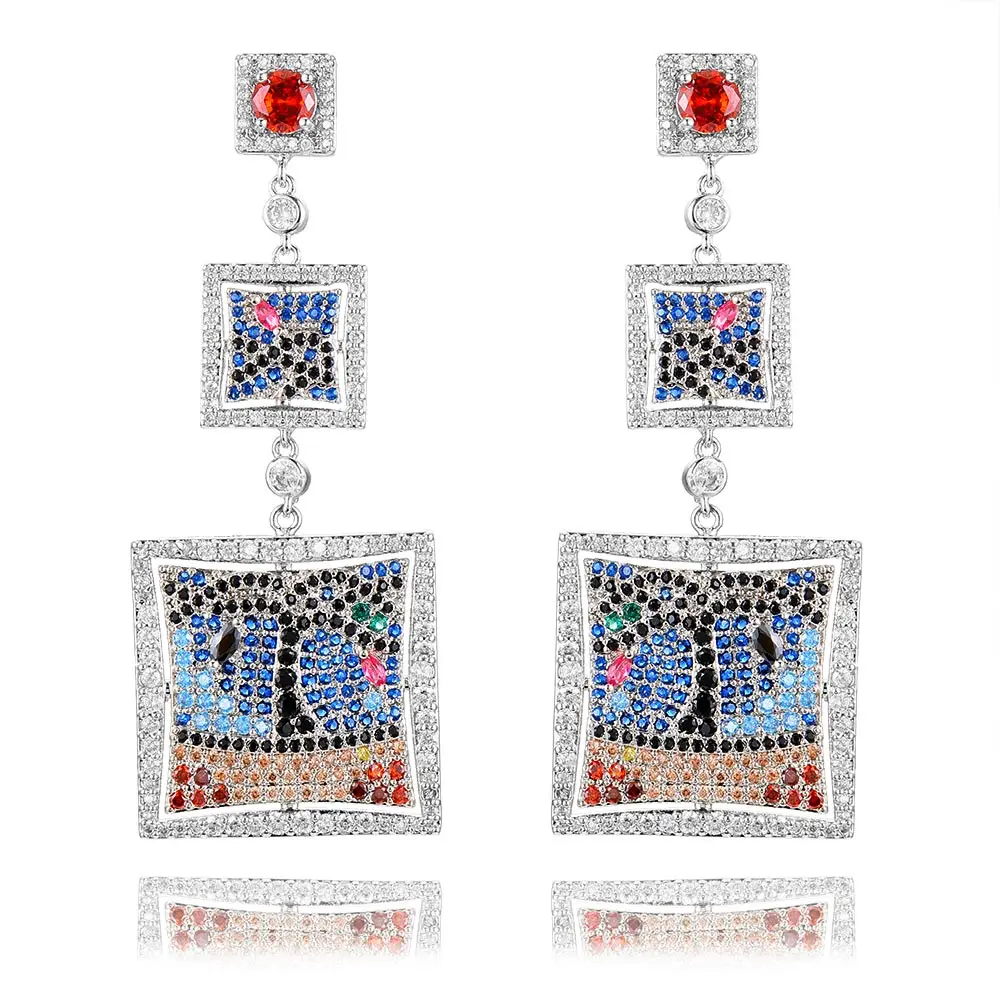 

GODKI Famous Brand Palm Tree Luxury Waterdrop Dangle Earring Trendy Zircon Wedding Engagement Party Dubai Earring for women 2019