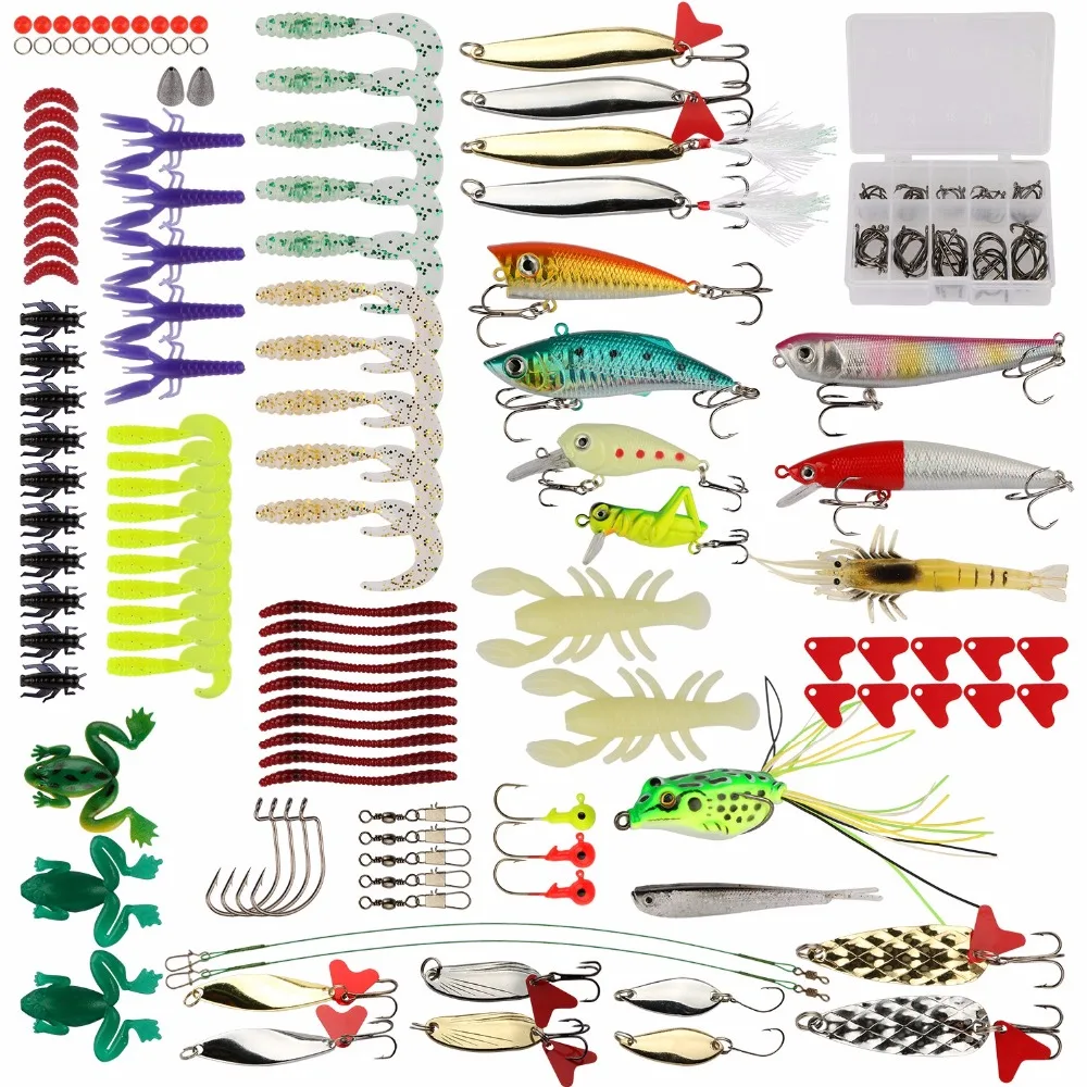 175piece Fishing Lure Kit Set Minnow Wobble Crankbaits Spinner Lure