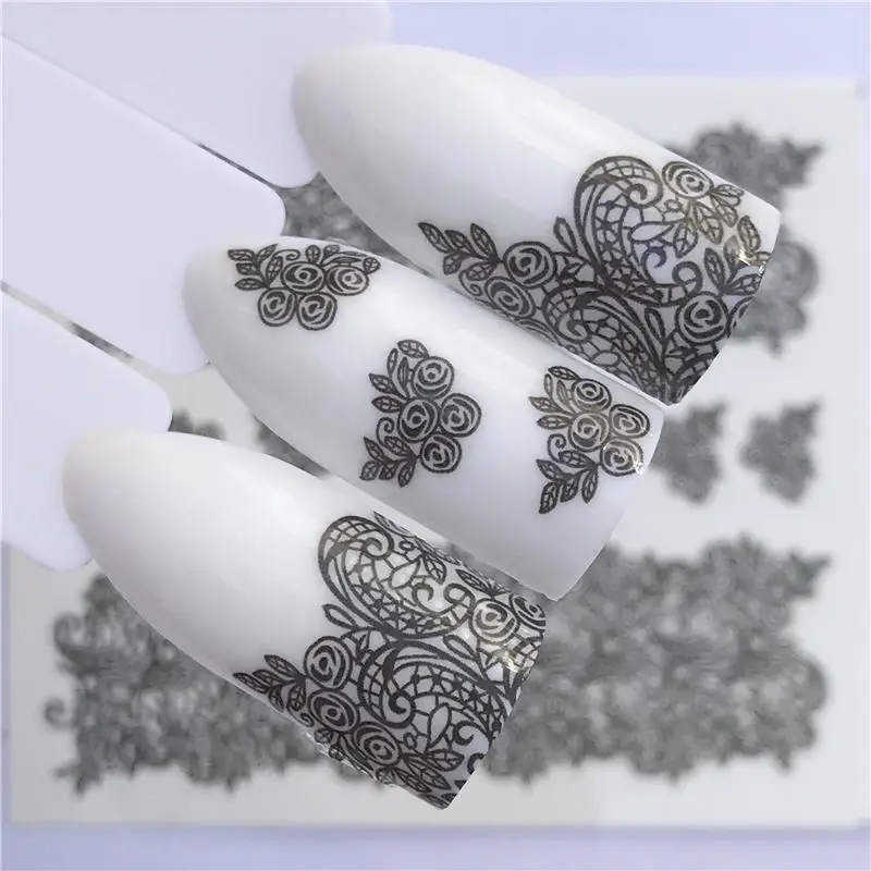 FWC 1 Sheet Nail Sticker Flower Decal Animal Flamingo Deer Butterfly Nail Art Water Transfer Slider Foils Decoration