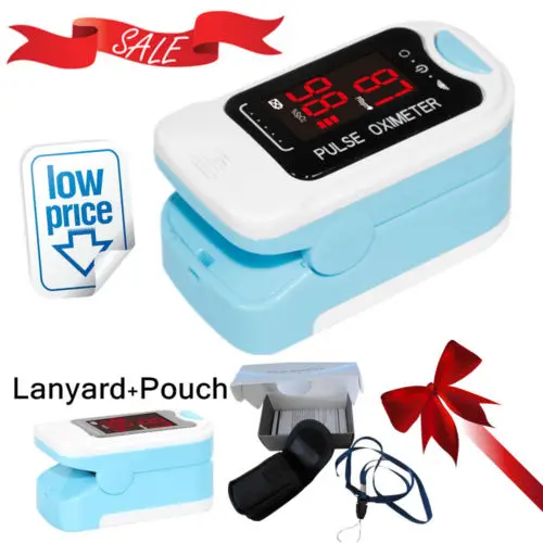 Wholesales 10 units CMS50M LED Fingertip Pulse Oximeter Spo2 Monitor Carry Case Lanyard HOT SALE CE