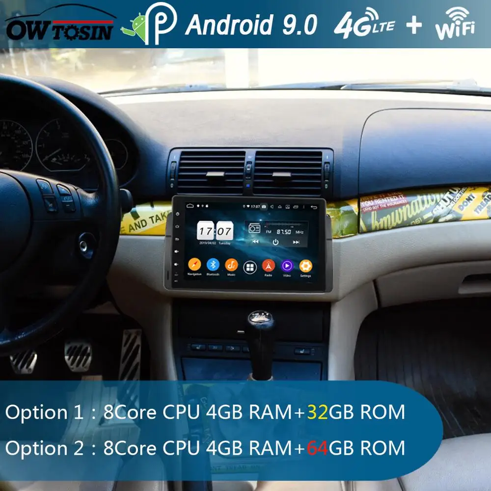 9''IPS Восьмиядерный Android 9 0 Автомобильный DVD Радио 4 Гб ОЗУ + 64 ПЗУ GPS Navi для BMW 3