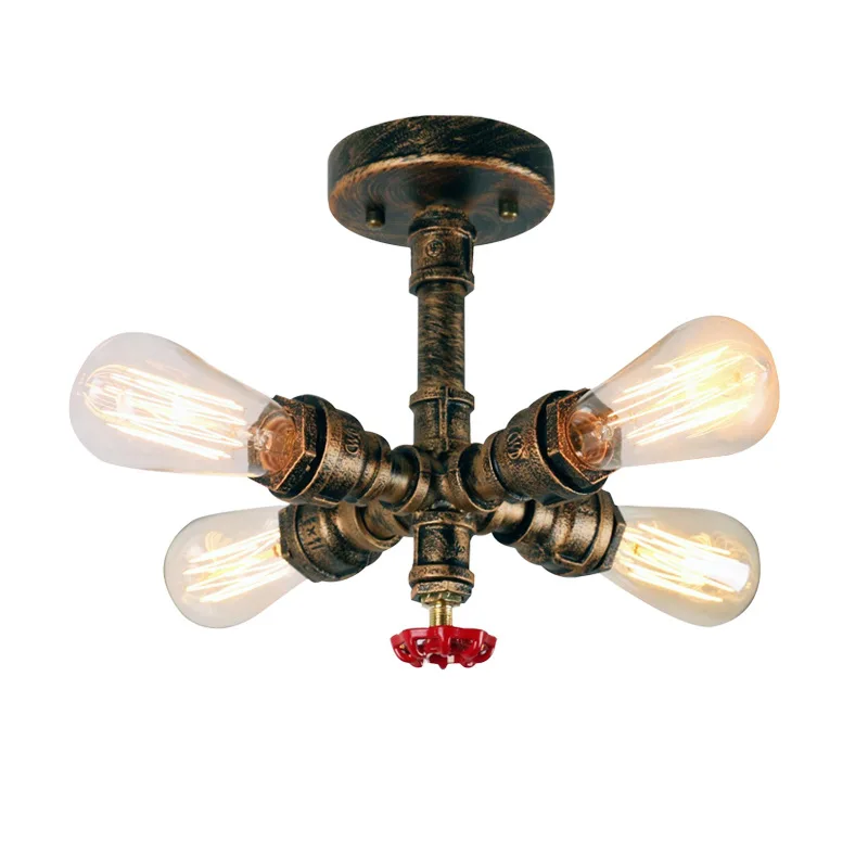

Loft Industrial Ceiling Lights American Country Retrowaterpipe Retro Ceiling Lamps LED Edison Lamp Home Lighting