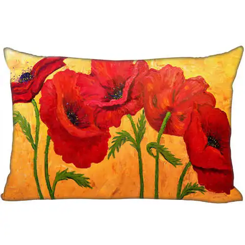 Best наволочки на заказ flowers-poppies (1) bedroom Home Rectangle наволочка на молнии (одна сторона) @ 181205-05-01-22