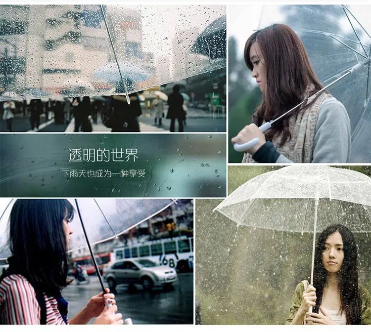 Прозрачный Солнечный зонтик с листьями, Женский Зонт от дождя, женские полуавтоматические зонтики, Прозрачные Зонтики