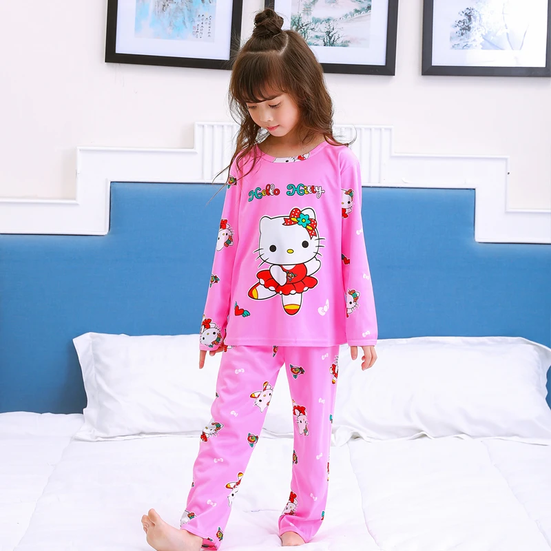 Long Sleeve Girl Pajama Sets Autumn Kid Sleepwear Casual Good Quality