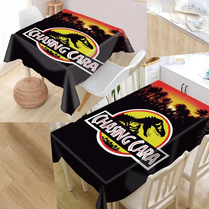 Jurassic Park Custom Table Cloth Oxford Print Rectangular Waterproof Oilproof Table Cover Square Wedding Tablecloth P