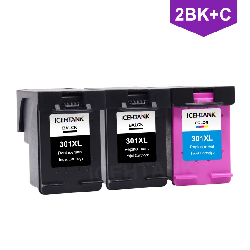 ICEHTANK 301XL Refill Ink Cartridge Replacement for HP 301 for HP301 for Deskjet 1000 1050 2000 2050 2510 3000 3054 Printer - Цвет: 301 BK X 2  C X 1