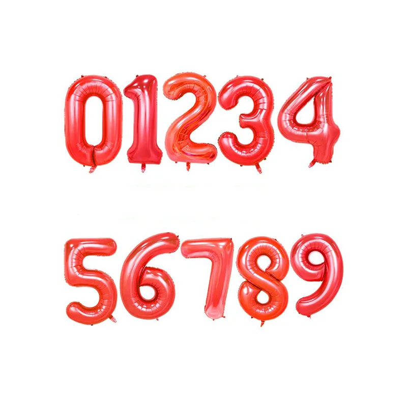 

40 inches red Number Foil Balloons Large Digit Helium Balloons wedding decorations Birthday Party Supplies Baby Shower