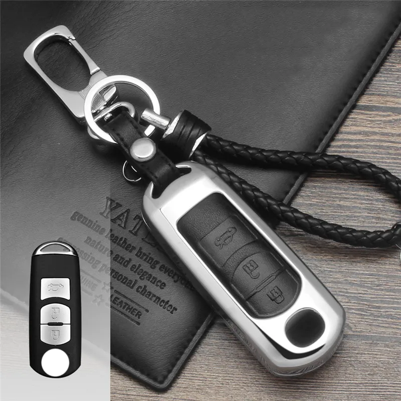 Zinc-alloy-Leather-Car-Remote-Key-Case-Cover-For-Mazda-2-3-6-Axela-Atenza-CX (3)