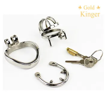 CHASTE BIRD Male Stainless Steel Cock Cage with Penis Barbed Ring Chastity Device Adult Belt with Stealth New Lock Sex Toys A273 5