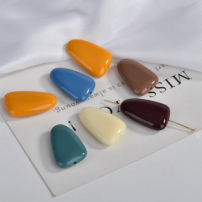 

Spring retro color irregular resin acrylic straight hole diy earrings accessories